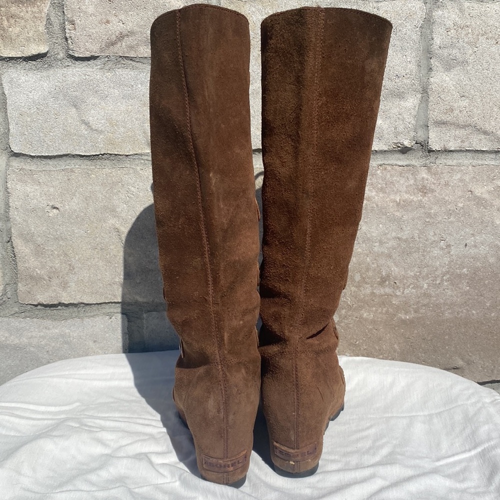 SOREL Joan of Arctic Wedge  Suede & Leather Lace Up Knee High Size 7 - Picture 6 of 13